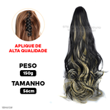 Aplique Rabo de Cavalo Super Natural Ondulado + Presilha Embutida - ® HairGirl (FIBRAS FIOS PREMIUM)