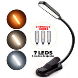 Luminária Led Para Livros Com 7 LEDS Embutidas - LedRead® (LANÇAMENTO 2022)