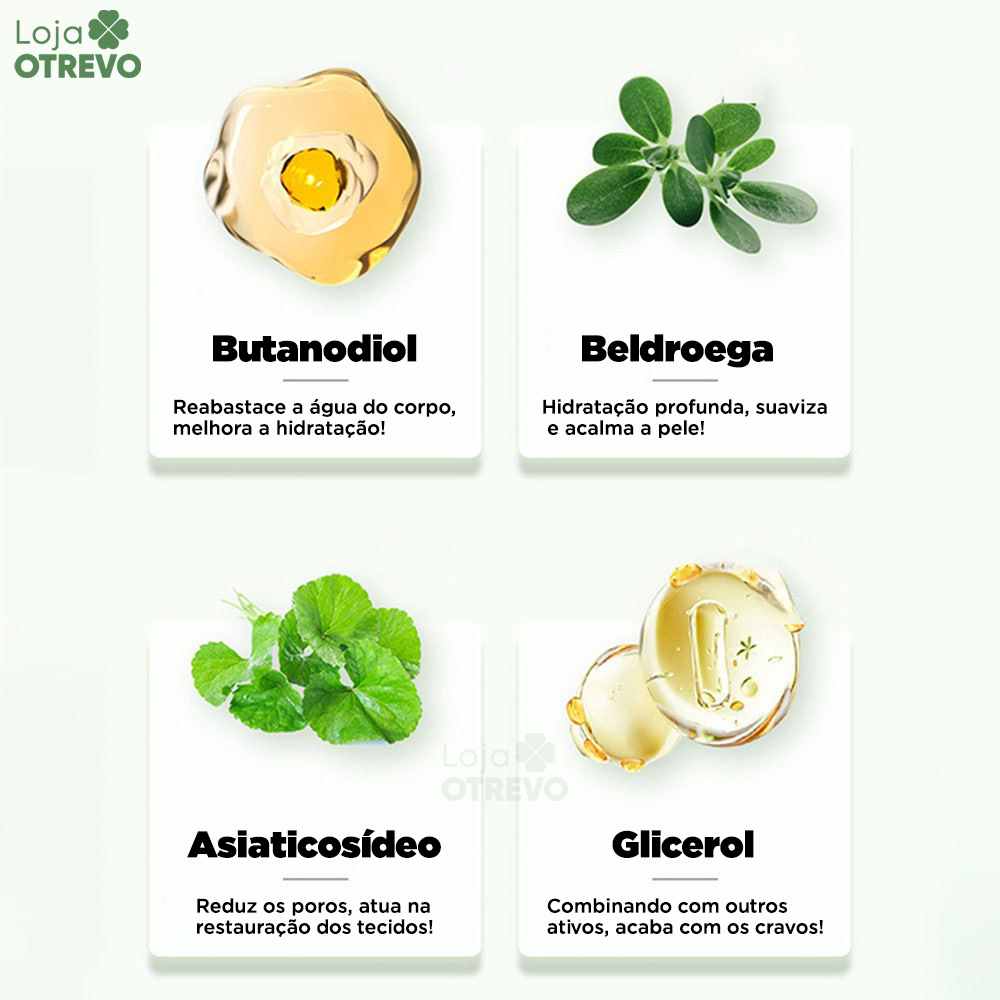 Mascara de Centella Natural Removedora de Cravos, Acne e Poros - CentellaMask®