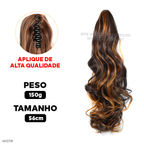 Aplique Rabo de Cavalo Super Natural Ondulado  + Presilha Embutida - ® HairGirl  (FIBRAS FIOS PREMIUM)