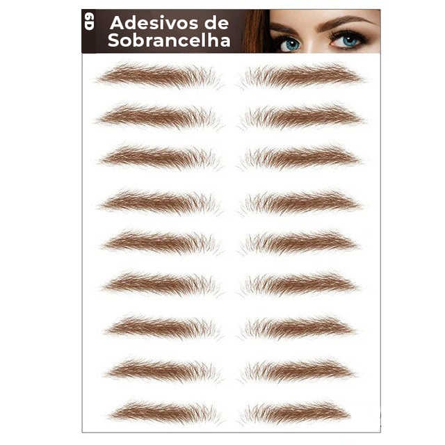 Adesivos de Sobrancelha 6D Biônico Semi Permanente (Compre 1 Cartela e leve 2)