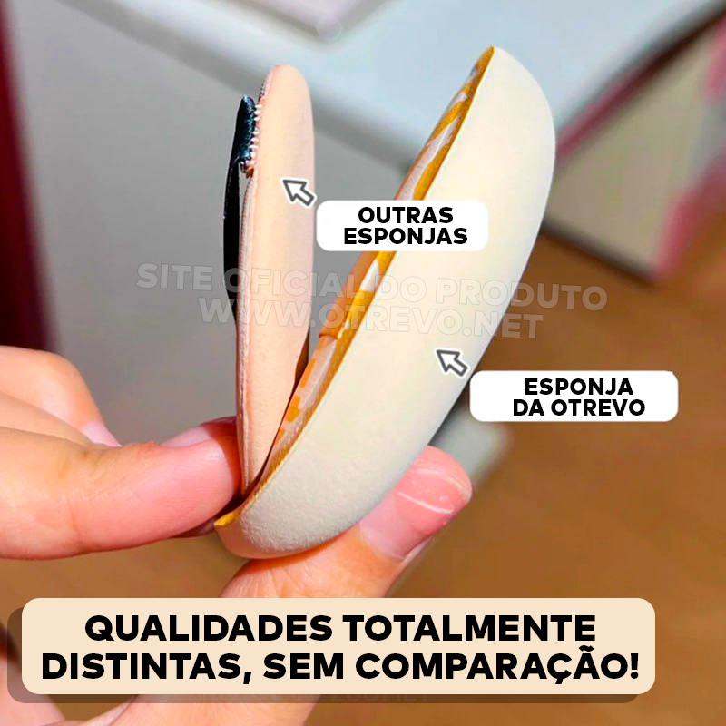 Esponja Aplicadora de Maquiagem de Alta Cobertura - Kit 3 Peças + Brinde Exclusivo Só Hoje  - ®Bbgirl