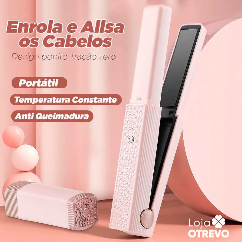 Chapinha Portátil com Aquecimento Rápido - Sem Fio Recarregável ®EleganzaHair