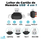 Leitor de Cartão de Memoria USB  4 em 1 - SmartCard®