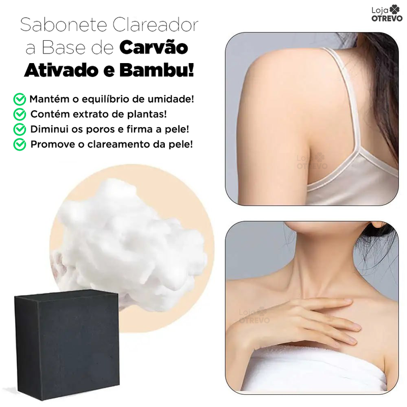 Sabonete Clareador a Base de Carvão Ativado e Bambu -  WhiteningSoap®