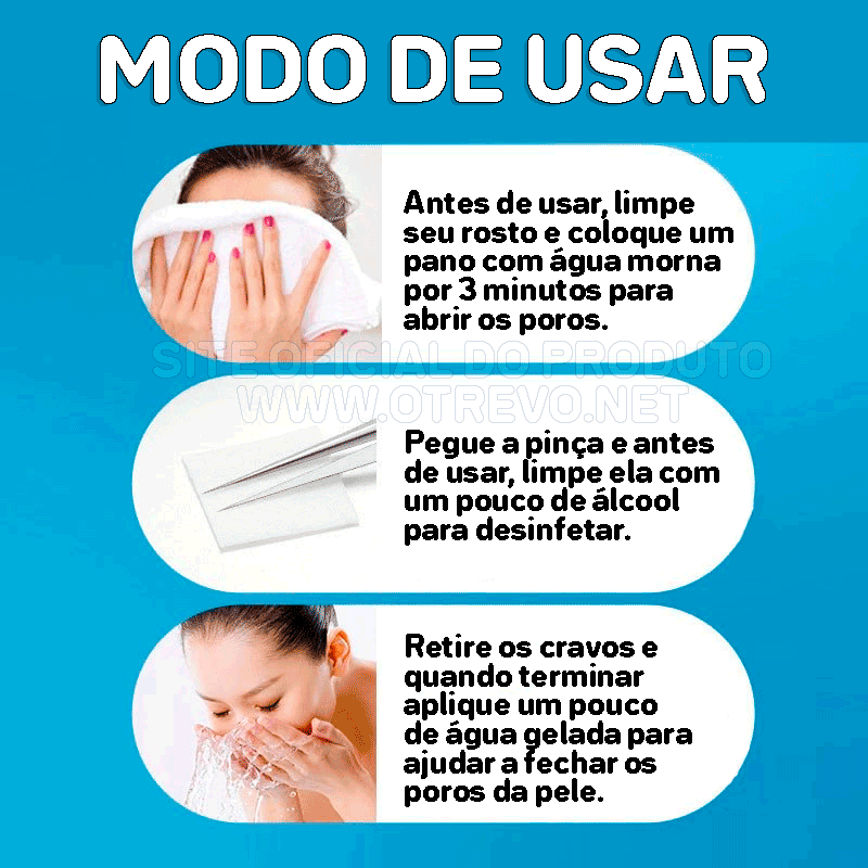 Pinças Super Skin - Kit Removedor de Cravos e Espinhas (3 Peças)