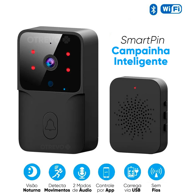 SmartPin - Campainha Inteligente Sem fio Com Wi-fi e Câmera