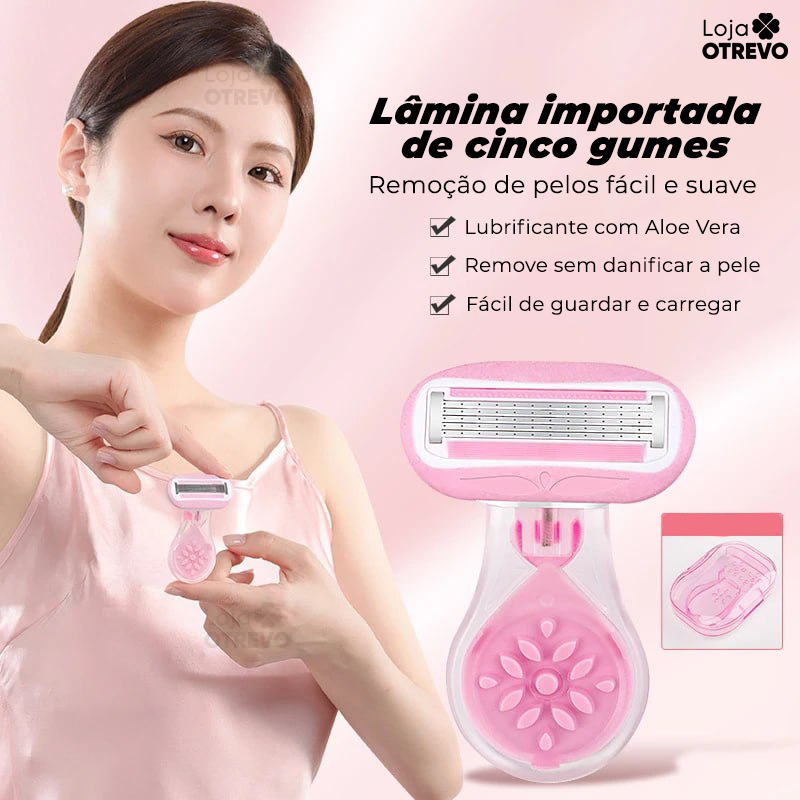 Mini Depilador Portátil Com 5 Super Laminas Clareadoras ( COMPRE 1 e LEVE 2) - DepiGirl®