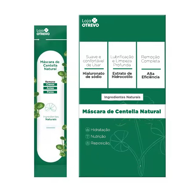 Mascara de Centella Natural Removedora de Cravos, Acne e Poros - CentellaMask®