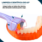 Super Escova de Dente com 3 Lados Estéreos e Raspador Lingual - ®SmileGold (Limpeza 100% Profunda)