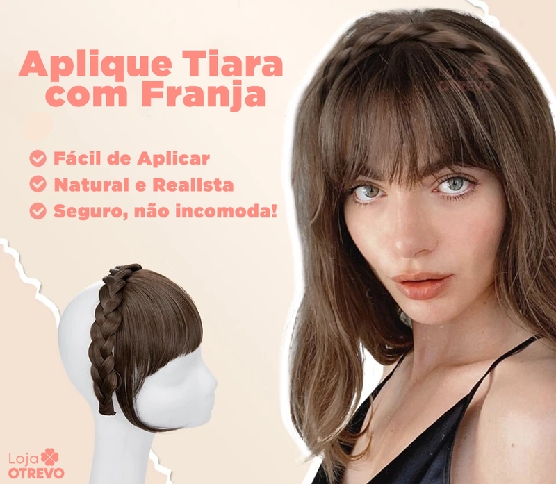 FairyHair® - Aplique Tiara com Franja (Cabelo 100% Natural)