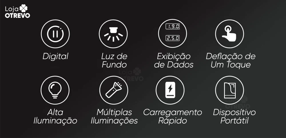 Compressor De Ar Digital Portátil (Calibrador de Pneus) DigiRoda®