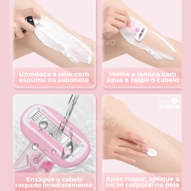 Mini Depilador Portátil Com 5 Super Laminas Clareadoras ( COMPRE 1 e LEVE 2) - DepiGirl®