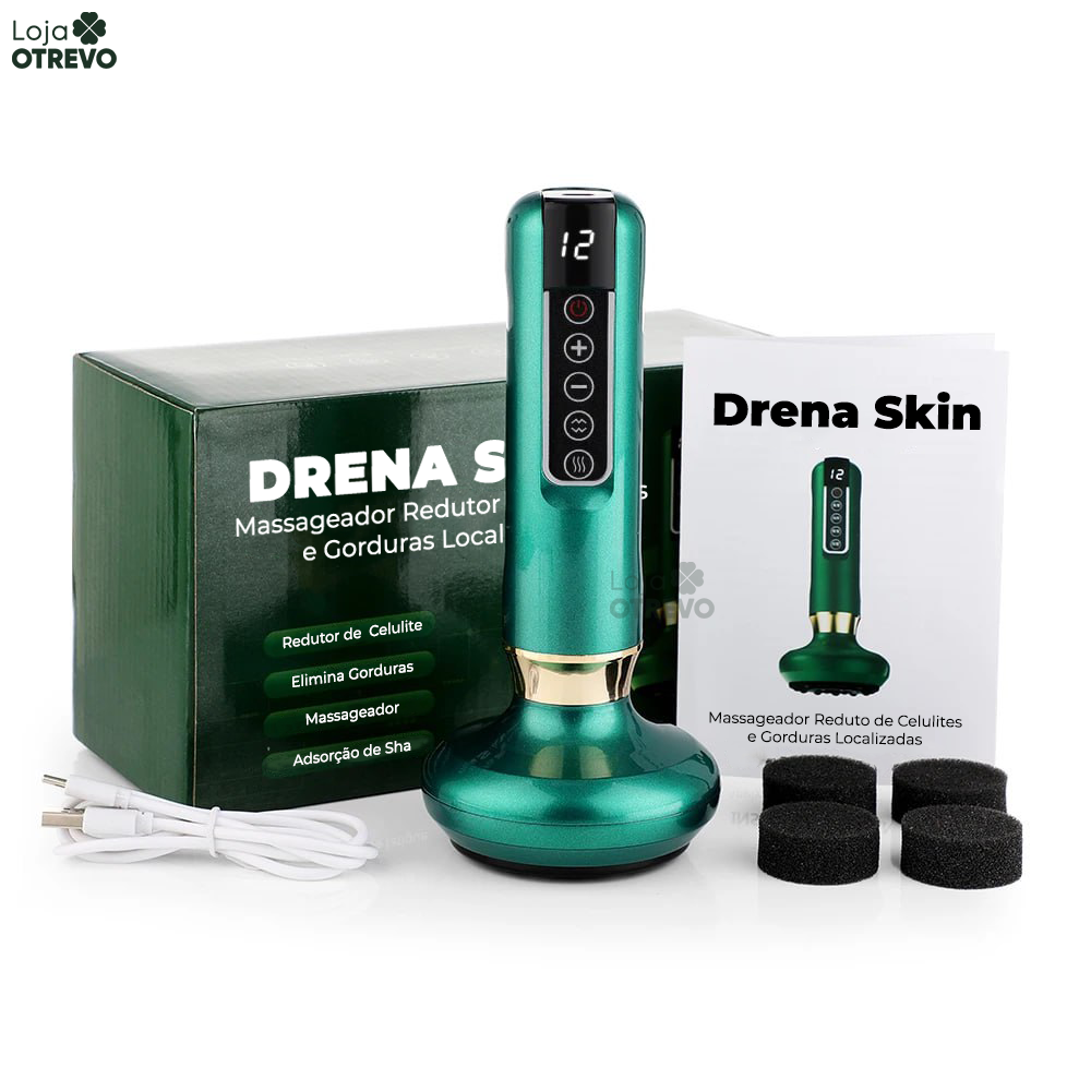 DrenaSkin® 3 em 1  - Massageador Redutor de Celulite e Gorduras Localizadas
