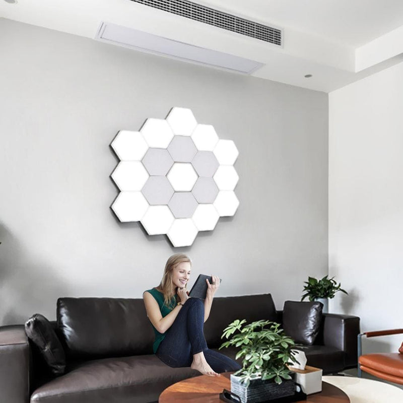 Luminaria Led Hexagonal Com TouchScreen e 16 Cores + Controle Remoto - LedMax®