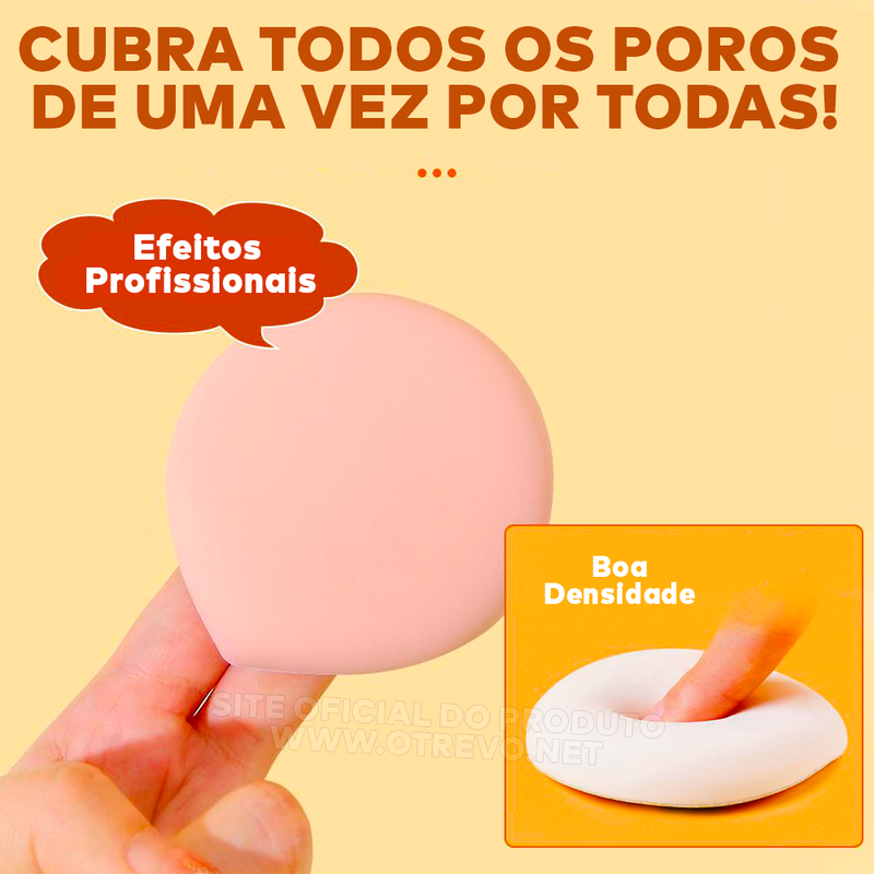 Esponja Aplicadora de Maquiagem de Alta Cobertura - Kit 3 Peças + Brinde Exclusivo Só Hoje  - ®Bbgirl