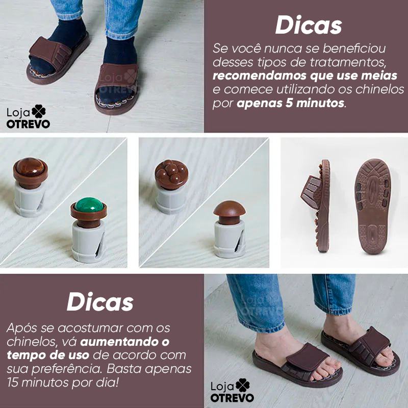 Chinelo Terapêutico de Acupuntura (Anti Varizes) -  Alivio Imediato das Dores e Inchaços