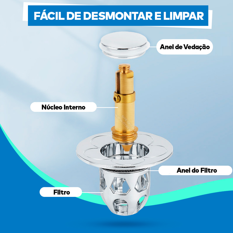 Ralo Inteligente de Aço Inoxidável Para Pia - ®WaterClean