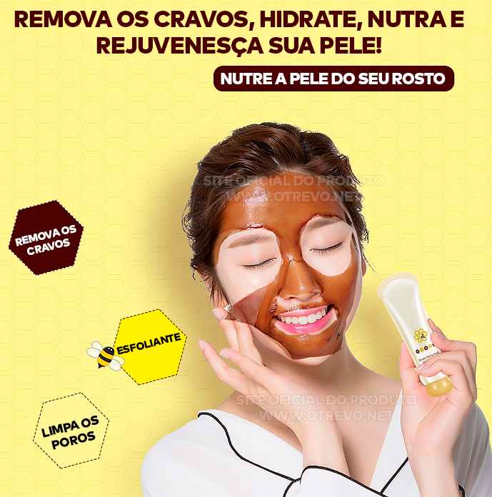 Mascara Removedora de Cravos a Base de Mel - ®HoneySkin (REMOVE OS POROS E REJUVESNECE O ROSTO)