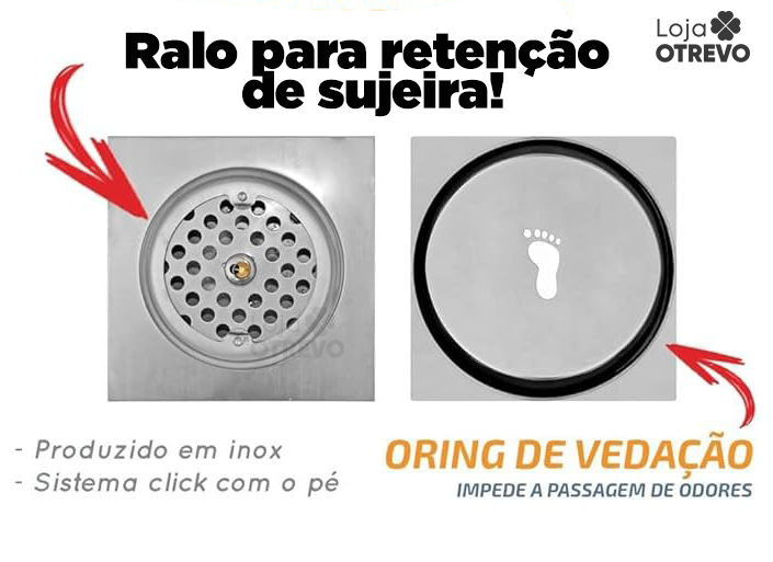 SmartDrain® - Ralo Inteligente autoadesivo (Aço inoxidável)