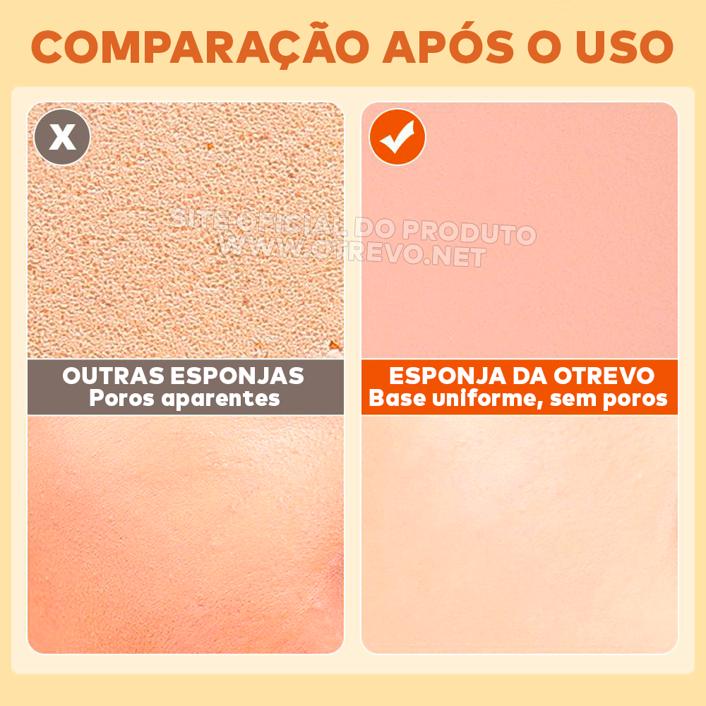 Esponja Aplicadora de Maquiagem de Alta Cobertura - Kit 3 Peças + Brinde Exclusivo Só Hoje  - ®Bbgirl