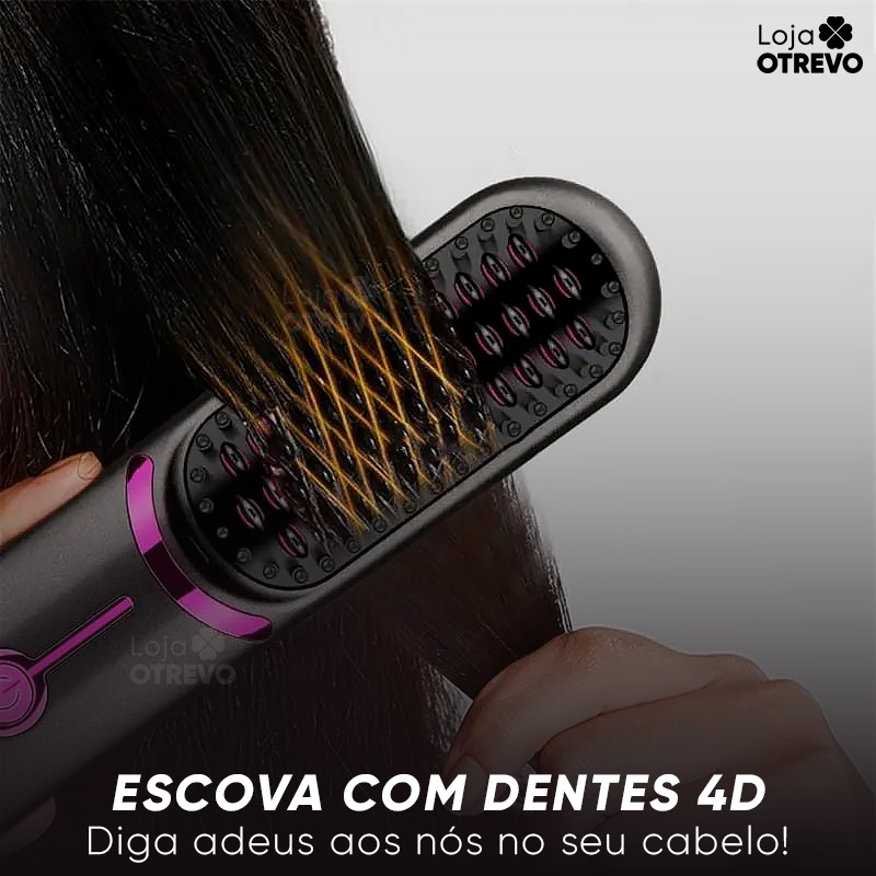 TopHair®  - Super Escova Alisadora 3 em 1 (ALISA, MODELA E ANTI FRIZZ)