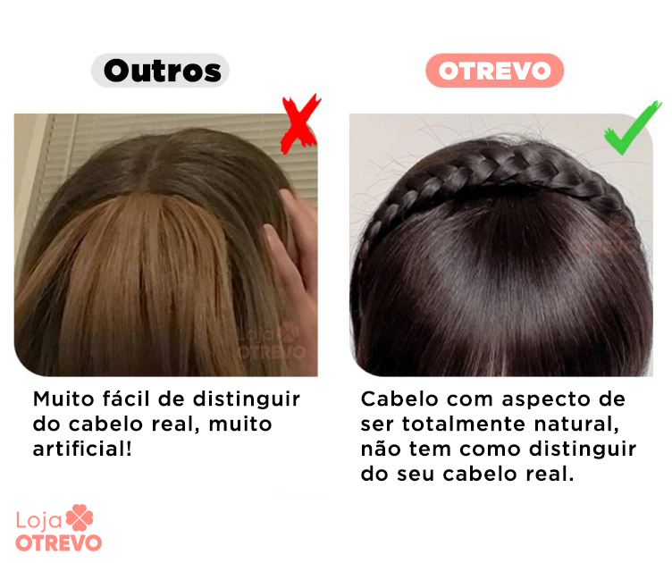 FairyHair® - Aplique Tiara com Franja (Cabelo 100% Natural)