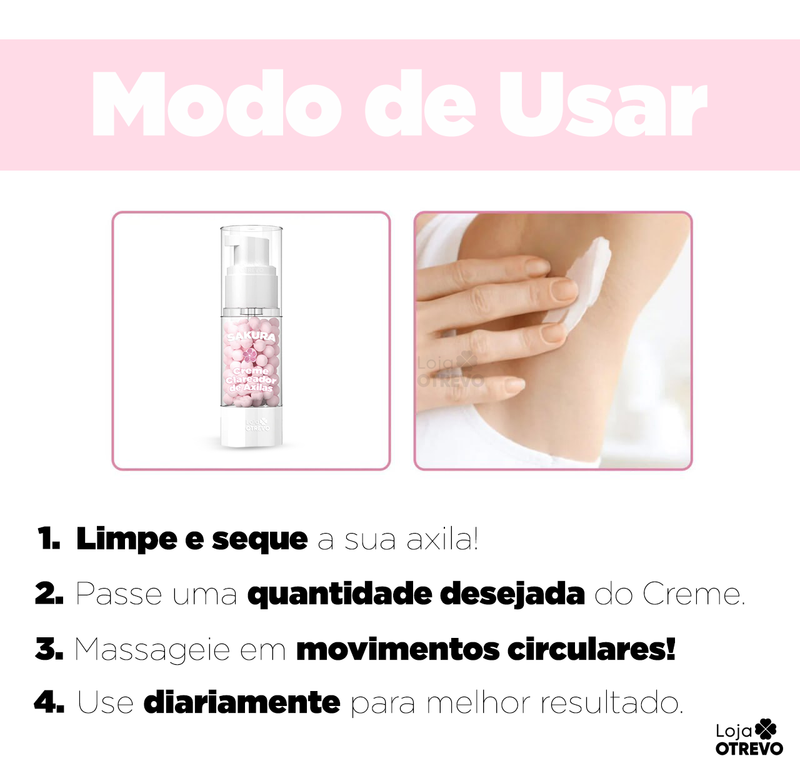 Creme Clareador de Axilas com Ativos Japoneses - SakuraClear® (CLAREAMENTO TOTAL)