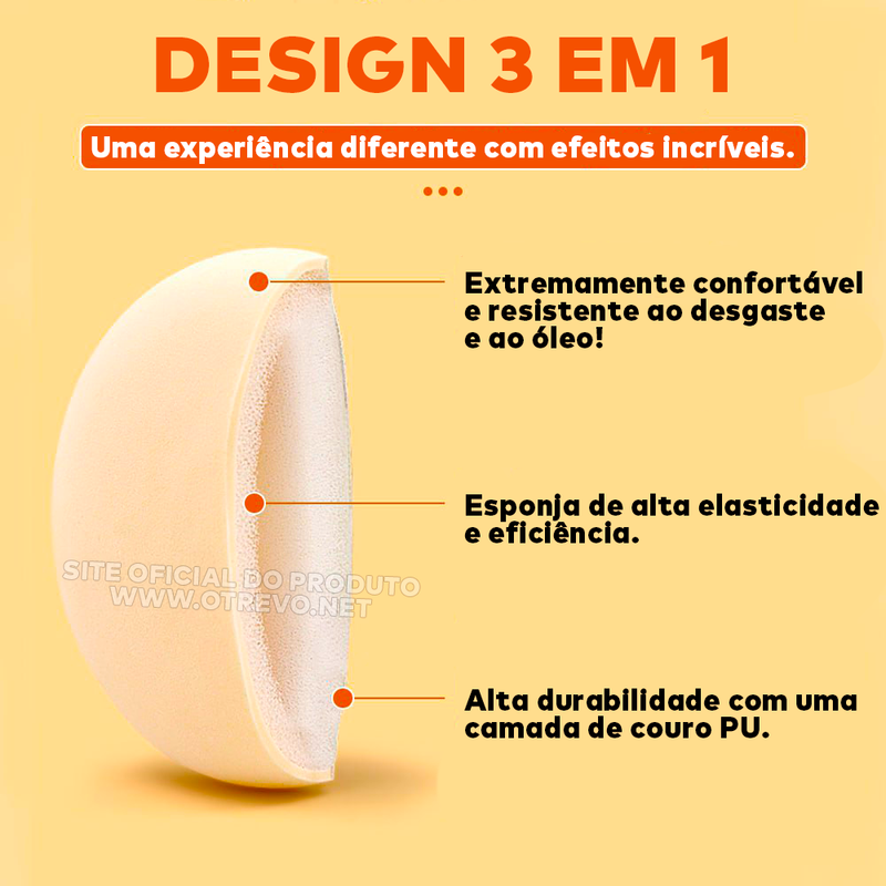 Esponja Aplicadora de Maquiagem de Alta Cobertura - Kit 3 Peças + Brinde Exclusivo Só Hoje  - ®Bbgirl