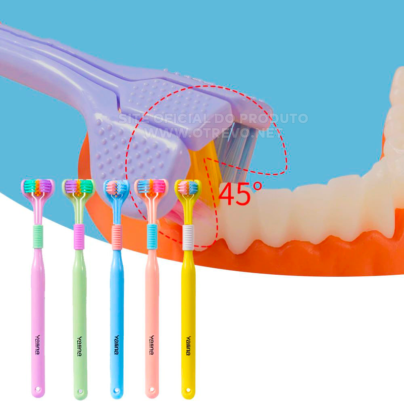 Super Escova de Dente com 3 Lados Estéreos e Raspador Lingual - ®SmileGold (Limpeza 100% Profunda)