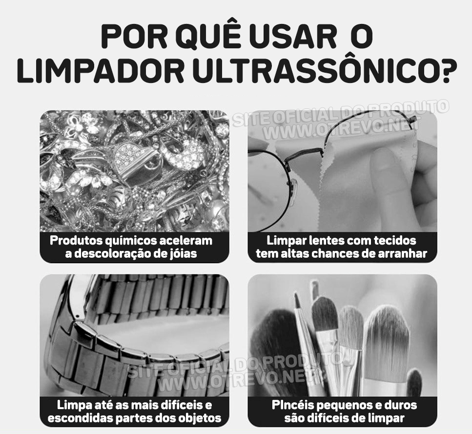 Limpador ultrassônico de Alta Frequência Profissional - ®Maxclean