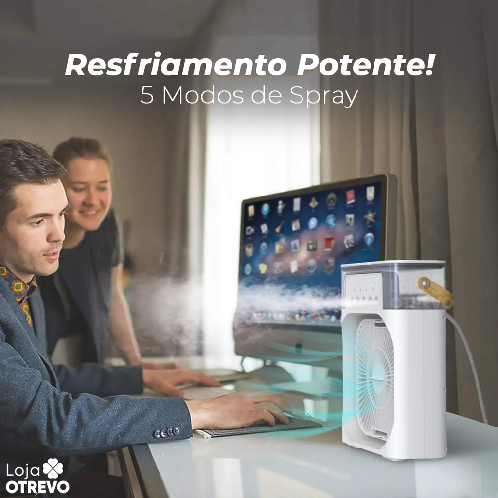 ZeroCold ® Mini Ar Condicionado Portátil 3 em 1 - (Esfria, Ventila e Umidifica)