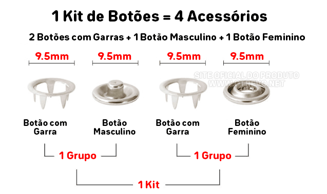 Kit Alicate Fixador + 100 Botões de Pressão (ULTIMOS DIAS DE PROMOÇÃO)