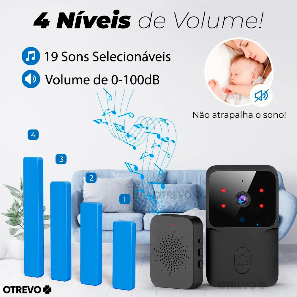 SmartPin - Campainha Inteligente Sem fio Com Wi-fi e Câmera