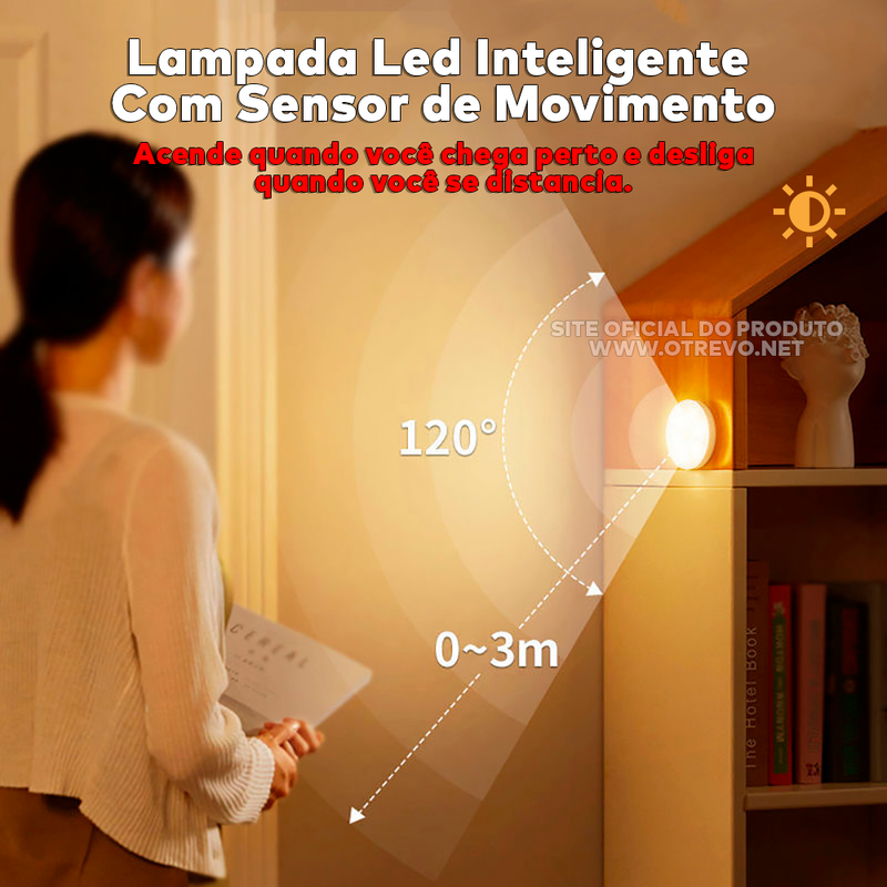 Lâmpada Led Inteligente Sem Fio (Com Sensor de Movimentos) - SmartLed®