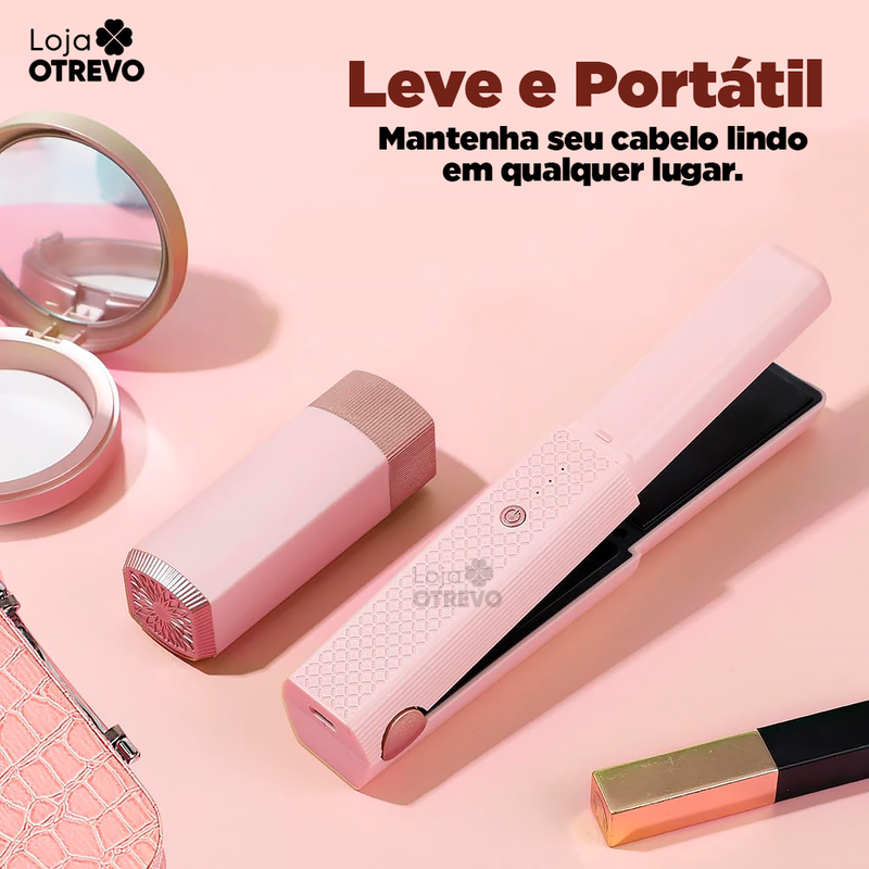 Chapinha Portátil com Aquecimento Rápido - Sem Fio Recarregável ®EleganzaHair