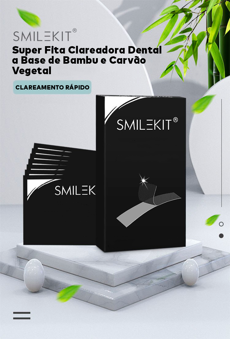 Super Fita Clareadora Dental A Base de Bambu e Carvão Vegetal - WhiteTeeth®(DENTES BRANCOS EM 30 MINUTOS)