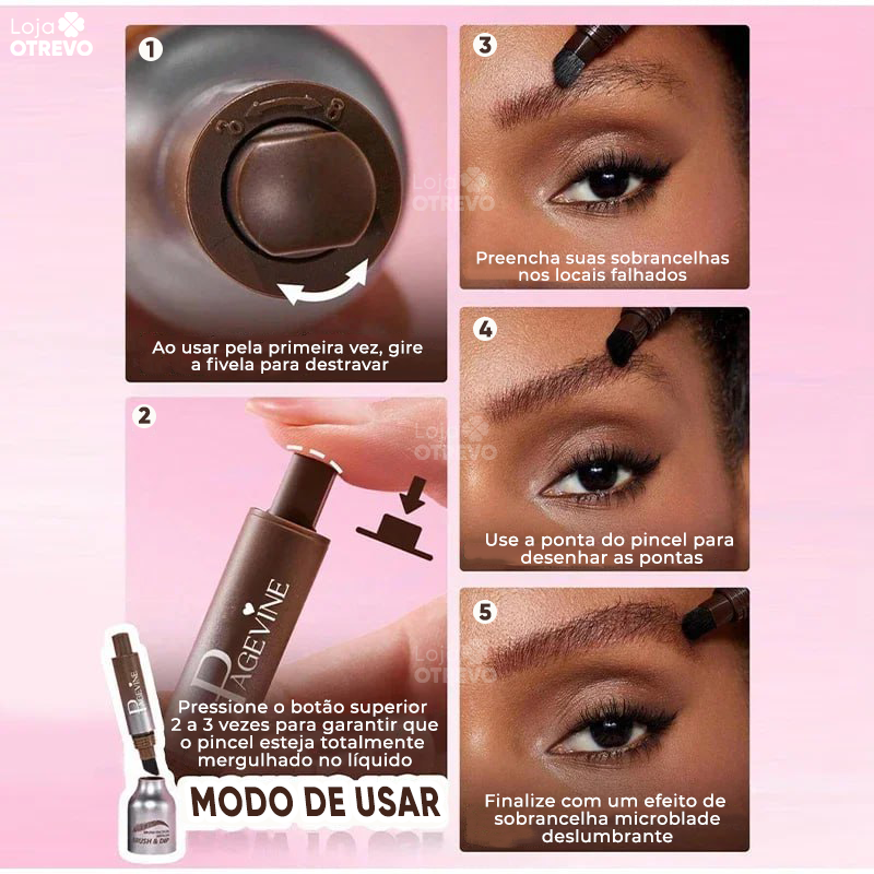 Modelador Rápido de Sobrancelhas à Prova d'água 5D - GlamUp® (Compre 1 e leve 2)