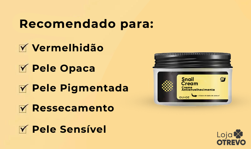 SnailCream® - Creme Rejuvenescedor e Antienvelhecimento Instantâneo a Base de Baba Caracol