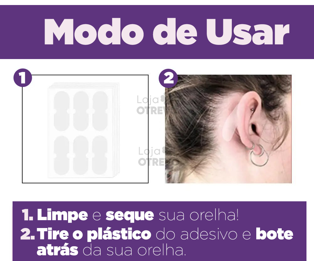 Adesivos Reutilizaveis Corretores de Orelha - EarIt®