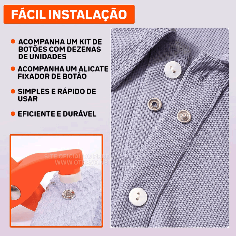 Kit Alicate Fixador + 100 Botões de Pressão (ULTIMOS DIAS DE PROMOÇÃO)