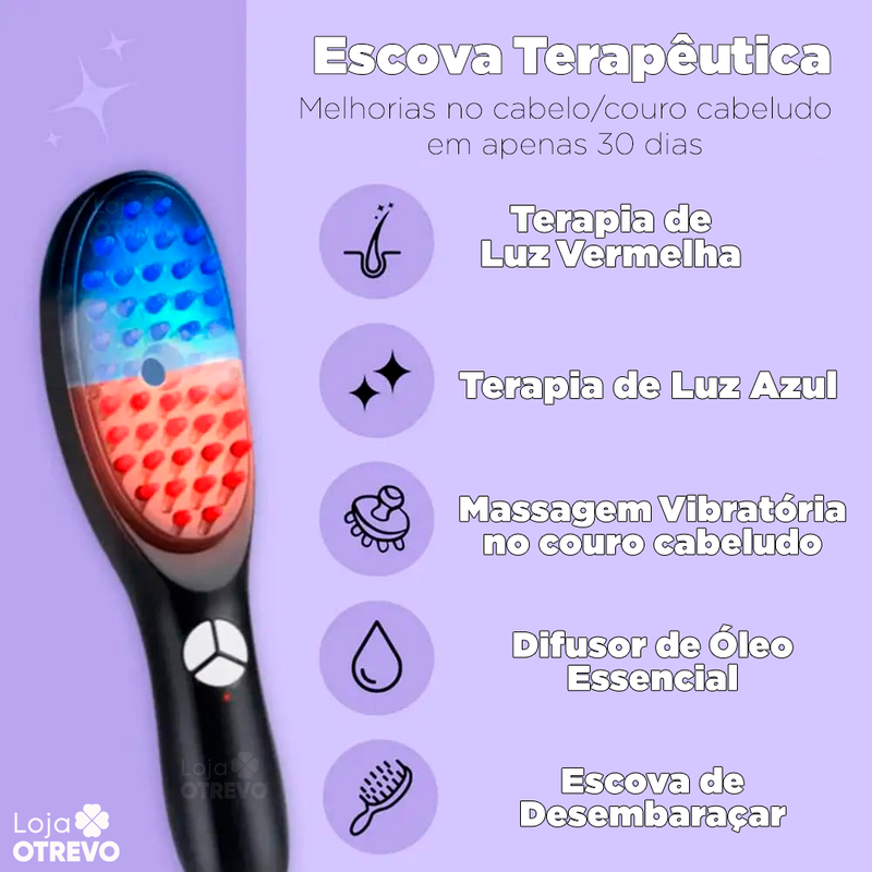 Escova Terapêutica Capilar 4 em 1 ( Fototerapia, Crescimento Capilar e Antiqueda) - ScalpHair®