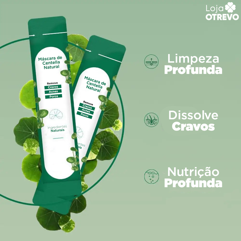 Mascara de Centella Natural Removedora de Cravos, Acne e Poros - CentellaMask®