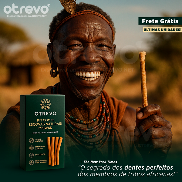 Kit 12 Escovas Miswak 100% Naturais + Brinde Exclusivo