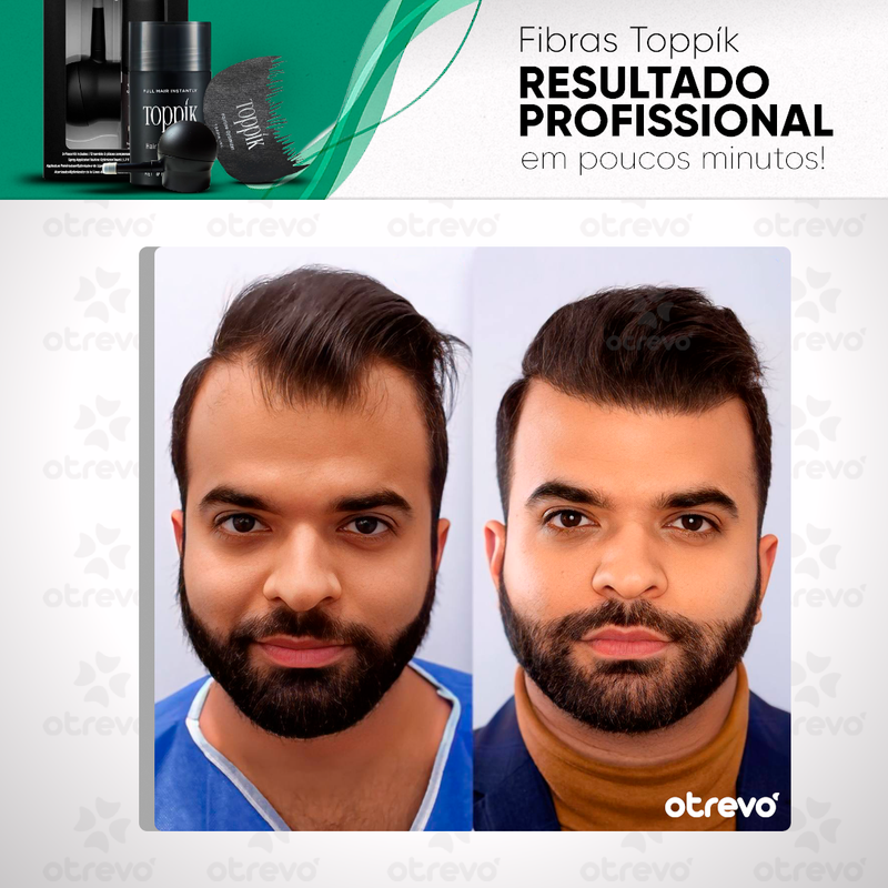 Kit Completo TOPPÍK® - Fibra Capilar de Preenchimento Instantâneo