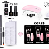 LuxGel - Née Jolie Alongamento Fácil de Unhas (Kit Completo ORIGINAL) + BRINDE CABINE DE LUZ UV PARA SECAGEM DO GEL - 50% OFF