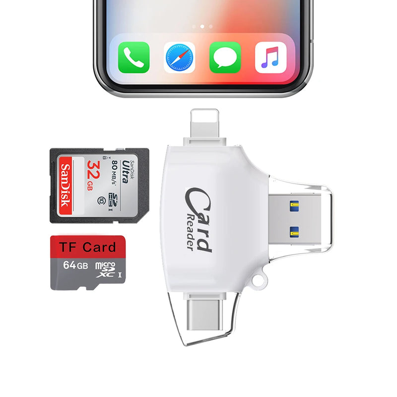 Leitor de Cartão de Memoria USB  4 em 1 - SmartCard®