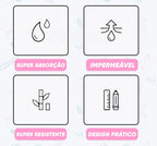 Kit 10 absorventes reutilizáveis Impermeáveis - ®ItGirl (SUPER ABSORÇÃO)
