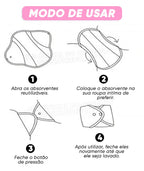 Kit 10 absorventes reutilizáveis Impermeáveis - ®ItGirl (SUPER ABSORÇÃO)