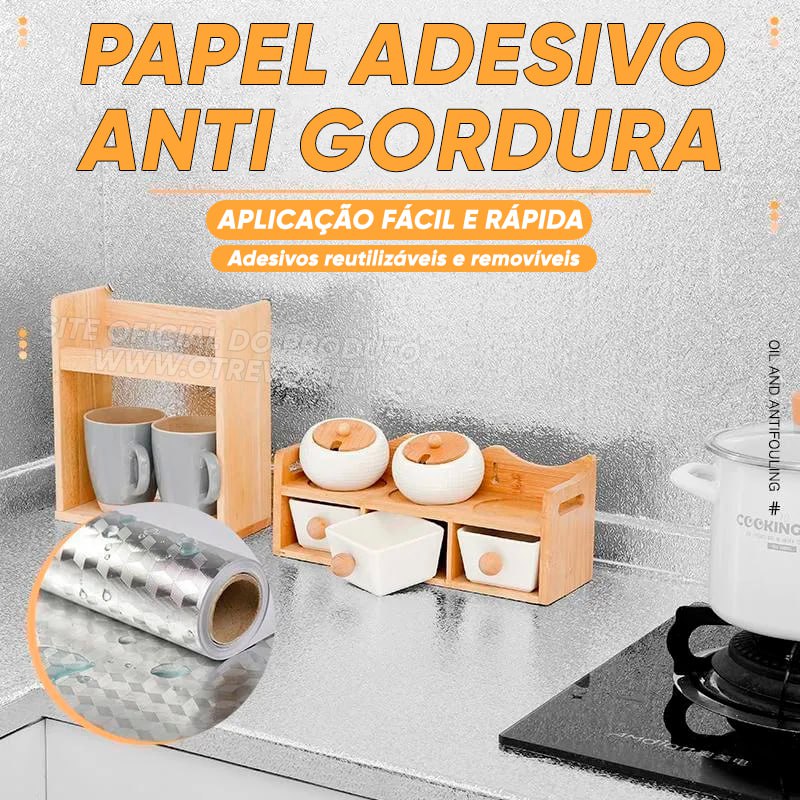 Papel Adesivo Anti Gordura - MaxClean® (À Prova de água e fogo)